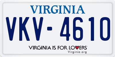 VA license plate VKV4610