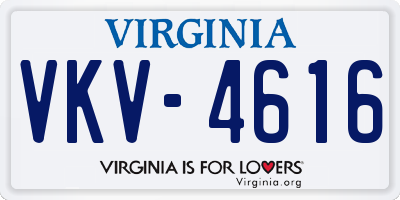 VA license plate VKV4616