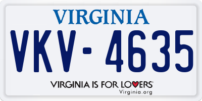 VA license plate VKV4635