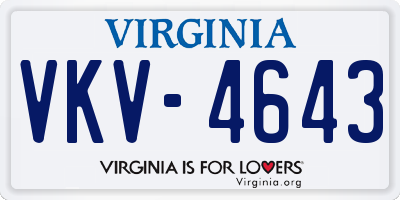 VA license plate VKV4643