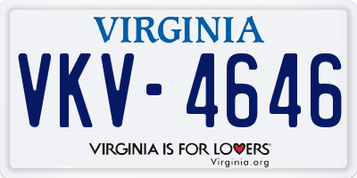 VA license plate VKV4646
