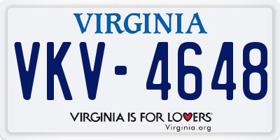 VA license plate VKV4648
