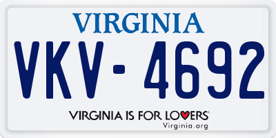 VA license plate VKV4692