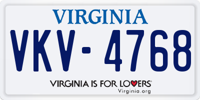 VA license plate VKV4768