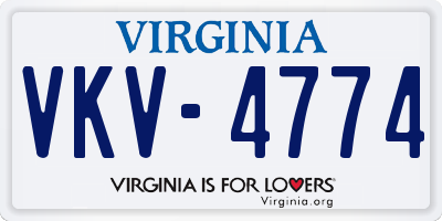 VA license plate VKV4774