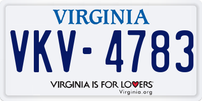 VA license plate VKV4783