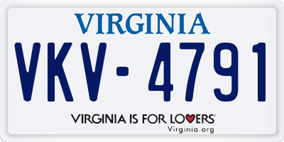 VA license plate VKV4791