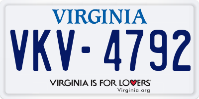 VA license plate VKV4792