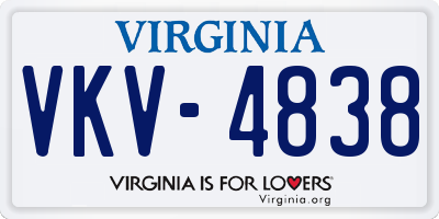 VA license plate VKV4838