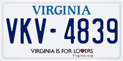 VA license plate VKV4839