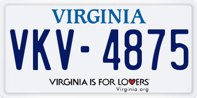 VA license plate VKV4875