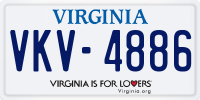 VA license plate VKV4886