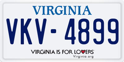 VA license plate VKV4899