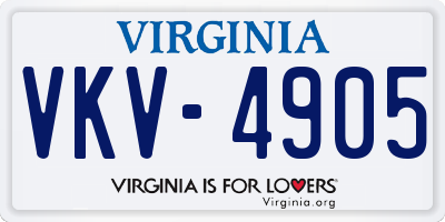 VA license plate VKV4905