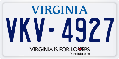 VA license plate VKV4927