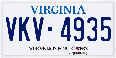 VA license plate VKV4935