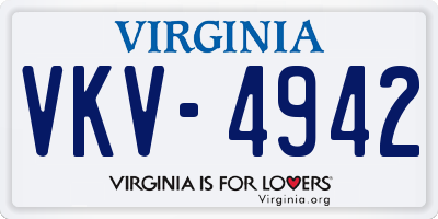 VA license plate VKV4942