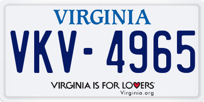 VA license plate VKV4965