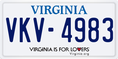 VA license plate VKV4983