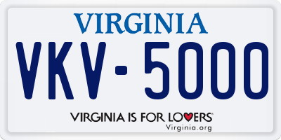 VA license plate VKV5000