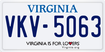 VA license plate VKV5063