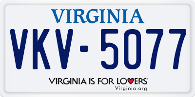 VA license plate VKV5077