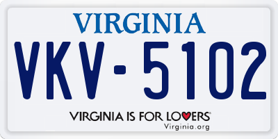 VA license plate VKV5102