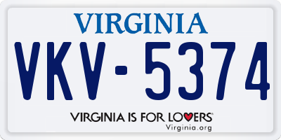 VA license plate VKV5374