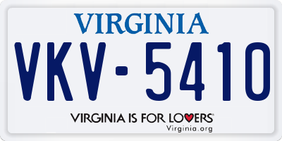 VA license plate VKV5410