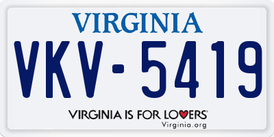 VA license plate VKV5419