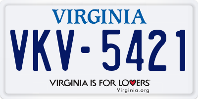 VA license plate VKV5421