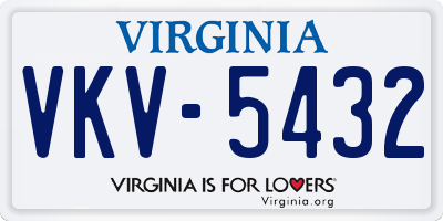 VA license plate VKV5432