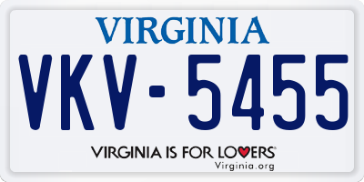 VA license plate VKV5455