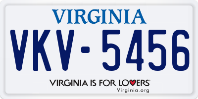 VA license plate VKV5456