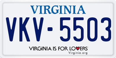 VA license plate VKV5503