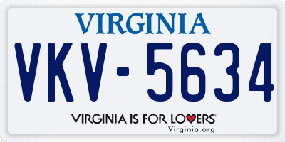 VA license plate VKV5634