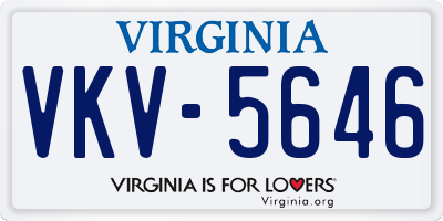 VA license plate VKV5646