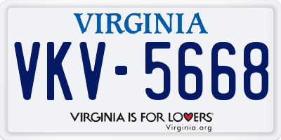 VA license plate VKV5668