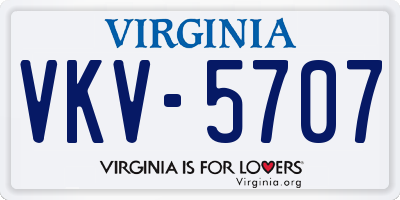 VA license plate VKV5707