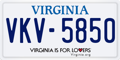 VA license plate VKV5850