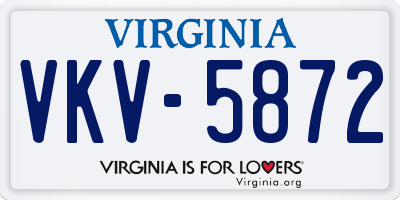 VA license plate VKV5872