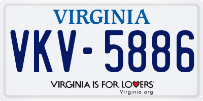 VA license plate VKV5886