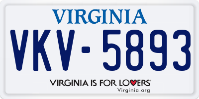 VA license plate VKV5893