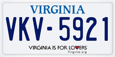 VA license plate VKV5921