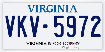 VA license plate VKV5972