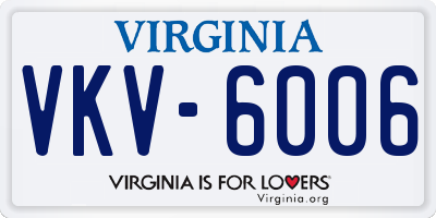 VA license plate VKV6006
