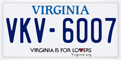 VA license plate VKV6007