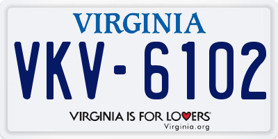 VA license plate VKV6102