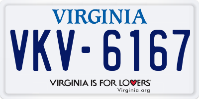 VA license plate VKV6167
