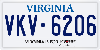 VA license plate VKV6206